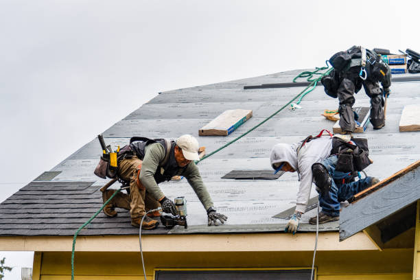 Professional Gutter Installation technician working in Bluemont, VA